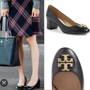 Tory Burch Janey 50MM Navy Leather Pumps Size 8